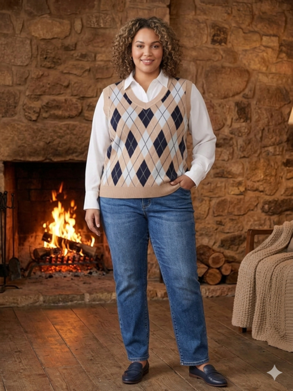 Haute Monde - Argyle Sweater Vest - 3X